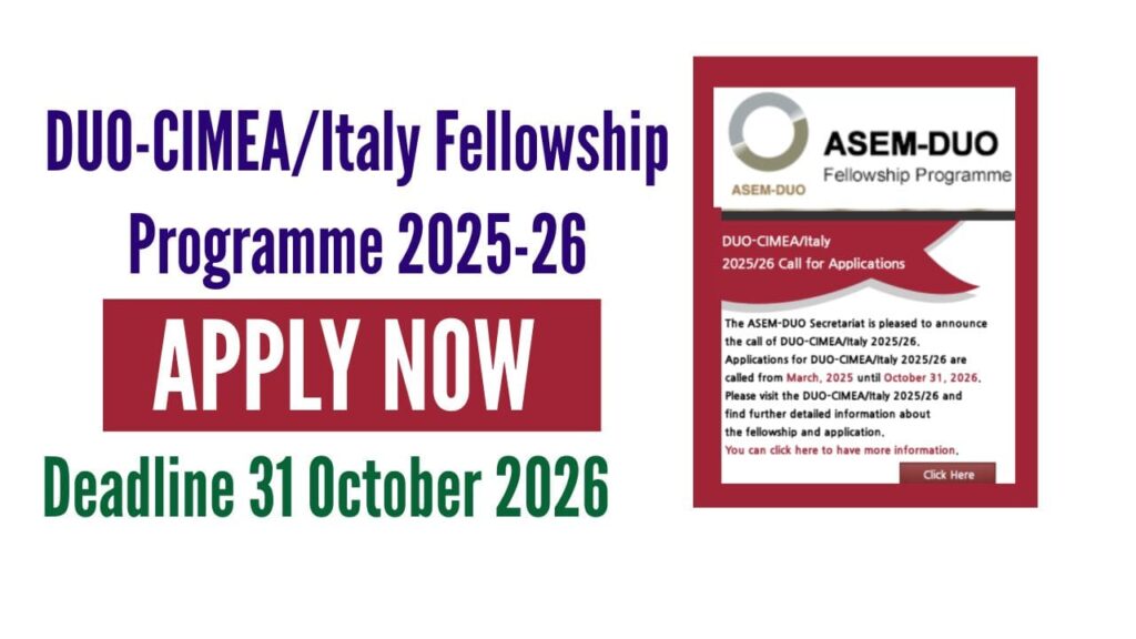 DUO-CIMEA Italy Fellowship Programme 2025-26