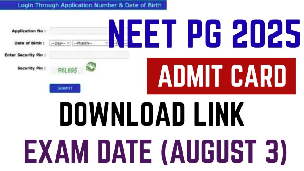 NEET PG 2025 Admit Card Link