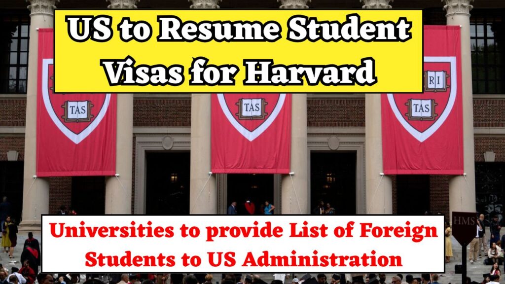 US to Resume Student Visas for Harvard min