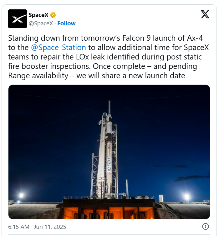 Axiom-4 Mission Delayed Due to Liquid Oxygen Leak 2 image 6