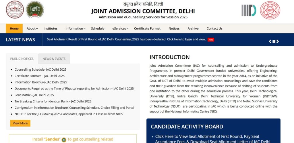 JAC Delhi Round 2 Counselling 2025 - Apply Online Direct Link, Download Counselling Schedule at jacdelhi.admissions.nic.in 3 JAC Delhi Round 2 Counselling Procedure