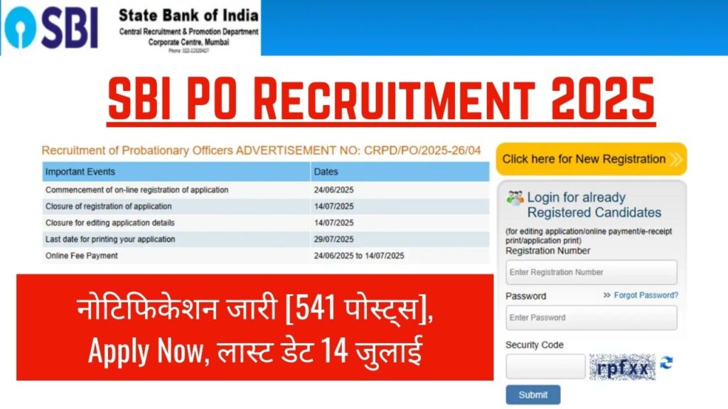 SBI PO Recruitment 2025